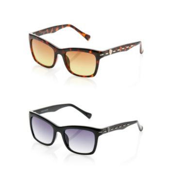 Vince Camuto™ Plastic Wayfarer Whipstitch Sunglasses