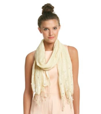 Collection 18 White/Ivory Beaded Cross Stitch Wrap