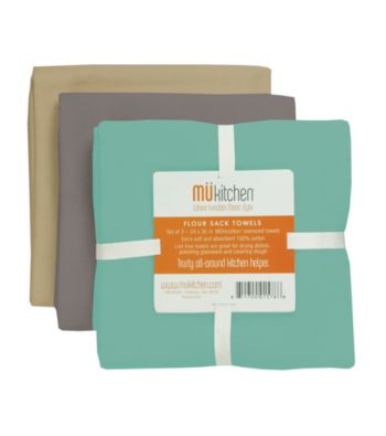 Mükitchen Oasis Set of 3 Flour Sack Kitchen Towels