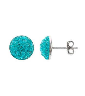Athra Pave Crystal 1/2 Ball Post Earring