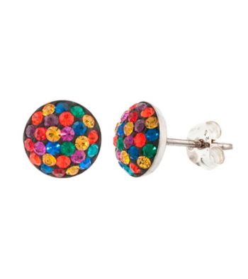 Athra Pave Crystal 1/2 Ball Post Earring