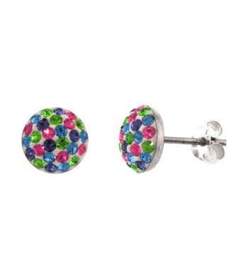 Athra Pave Crystal 1/2 Ball Post Earrings