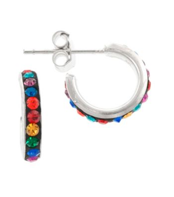 Athra Pave Crystal Small Hoop Earrings