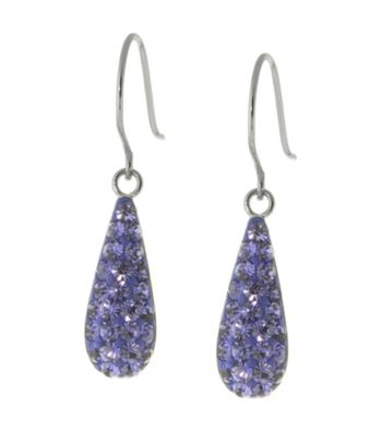 Athra Crystal Rounded Bat Fish Hook Drop Earring