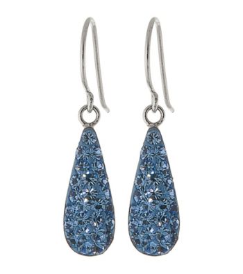 Athra Crystal Rounded Bat Fish Hook Drop Earring