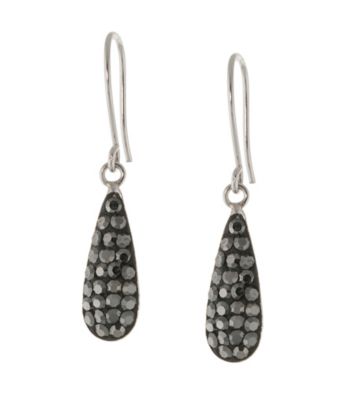 Athra Crystal Rounded Bat Fish Hook Drop Earring