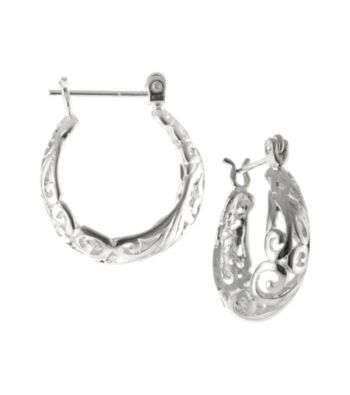 Athra Cutout Filigree Round Click Top Hoop