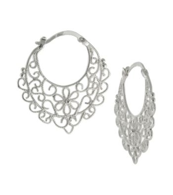 Athra Cutout Filigree Round Click Top Hoop