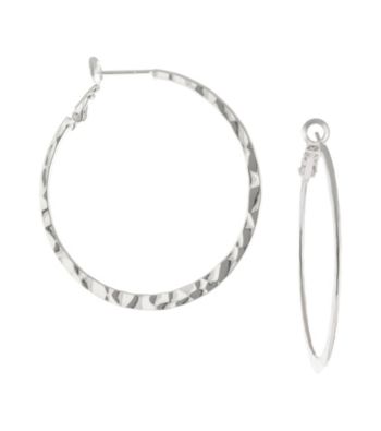 Athra Hammered Round Clutchless Hoop