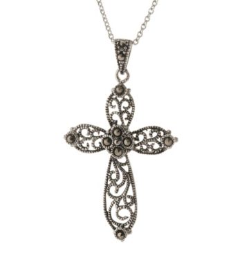 Athra Cutout Cross Pendant On 18