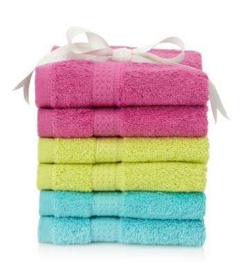 LivingQuarters 6-pk. Back to School Cotton Washcloths