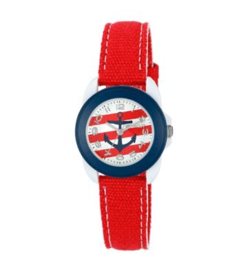 Sprout® Nautical Themed Red Organic Cotton Eco-Friendly Sprout Watch
