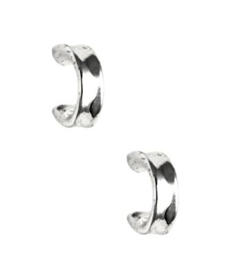 Nine West® Small Polished Silvertone C Hoop Earrings