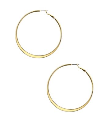 UPC 642447006339 product image for Nine West Large Flat Goldtone Click It Hoop Earrings | upcitemdb.com