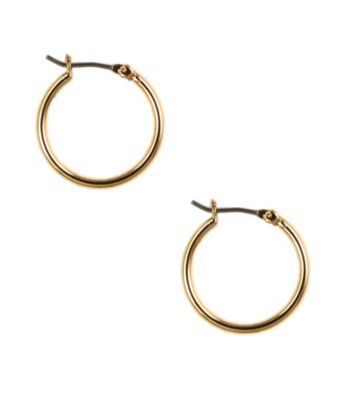 UPC 642447006360 product image for Nine West Small Rounded Polished Goldtone Click It Hoop Earrings | upcitemdb.com