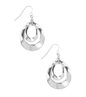 Nine West® Silvertone Orbital Leverback Drop Earrings