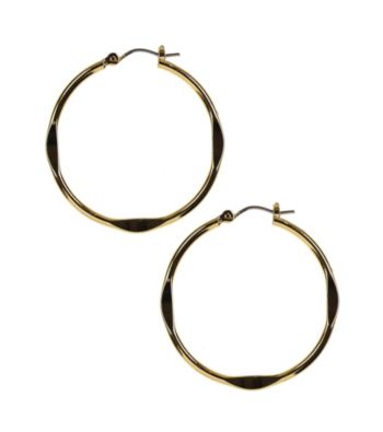 Nine West® Silvertone Hammered Click It Hoop Earrings