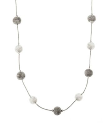 Anne Klein® Silvertone Stationed Collar Necklace