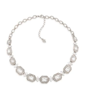 Carolee® Royal Redeux Crystal and Silvertone/Emerald Stone Collar Necklace