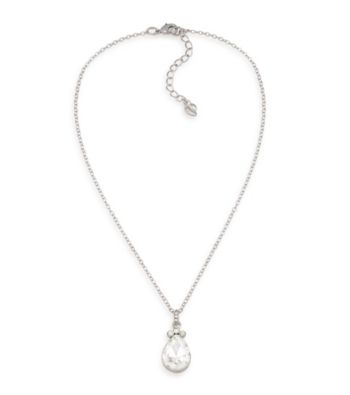 Carolee® Royal Redeux Crystal and Silvertone Pear Pendant Necklace