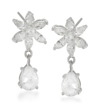 Carolee® Silvertone Debutante Ball Double Drop Pierced Earrings