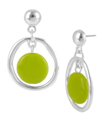 Kenneth Cole® Lime Green Bead Orbital Earrings