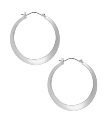 Kenneth Cole® Silvertone Sculptural Hoop Earrings