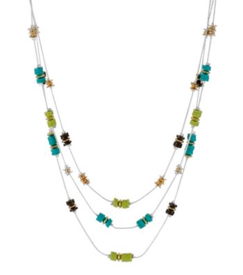 Kenneth Cole® Lime Green Multi-Colored Bead Illusion Necklace