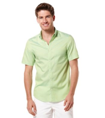 Perry Ellis® Men's Limoncello Short Sleeve Slim Solid Oxford Woven