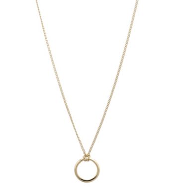 Fossil® Goldtone Chain with Circle Pendant Drop to Hold Charms
