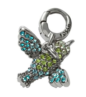 Fossil® Silvertone Glitz Bird Charm