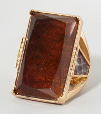 Guess Goldtone Square Ring
