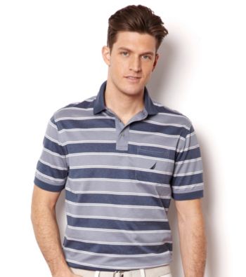 Nautica® Men's Short Sleeve Wide Striped Polo