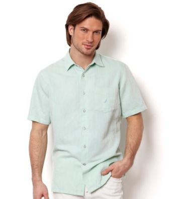 Nautica® Men's Short Sleeve Solid Twill Woven