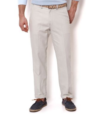 Nautica® Men's Nautica Satin Flat Front Linen Pant