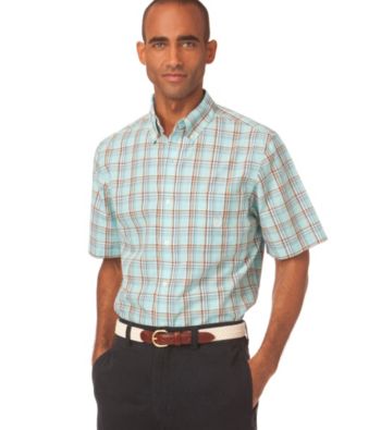 Chaps® Men's Short Sleeve Salt Marsh Plaid Woven