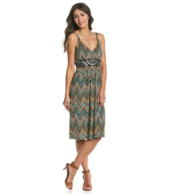 Studio West V-Neck Embelishment Print Maxi Dress
