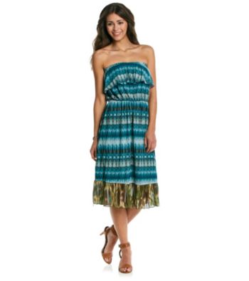 Studio West All Over Print Mesh Tube Dress
