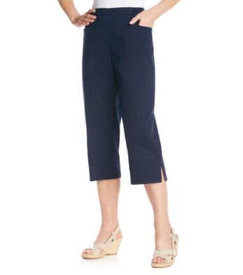 Cathy Daniels® Stretch Waistband Solid Capri