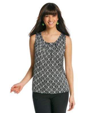 Notations® Scoop Neckline All Over Print Top