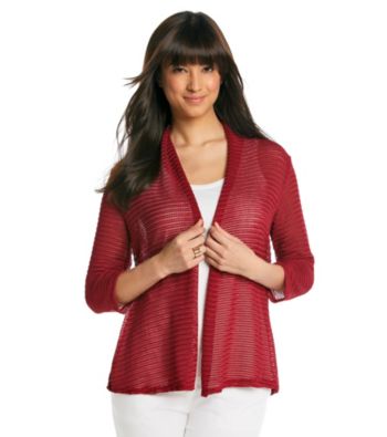 Notations® Shawl Collar Solid Can-Can Cardigan