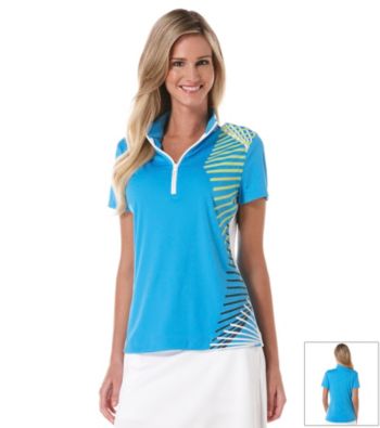 PGA TOUR® Ladies Mock Neck Placed Print Top