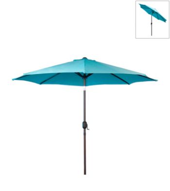 International Concepts 9' Mountain Blue Market Umbrella with Steel Pole