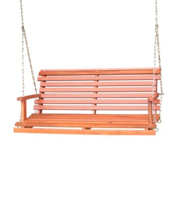 International Concepts Oiled Finish Solid Wood Swing with 