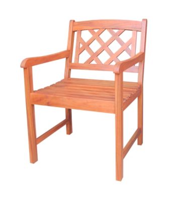International Concepts Oiled Finish Asian Hardwood X-back Chair