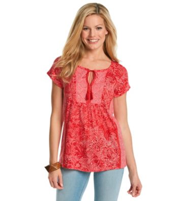 Lucky Brand® Tie-Neck Printed Tee