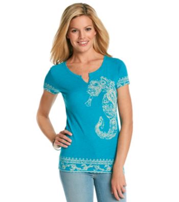 Lucky Brand® Seahorse Placement Print Tee