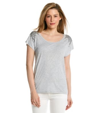 Vince Camuto® Studded Shoulder Tee