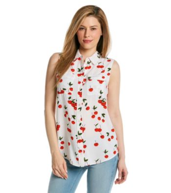 Vince Camuto® Cherry Print Utility Shirt
