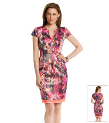T Tahari® Printed Peplum Christina Dress